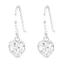 Sterling Silver Heart Earrings with Cubic Zirconia
